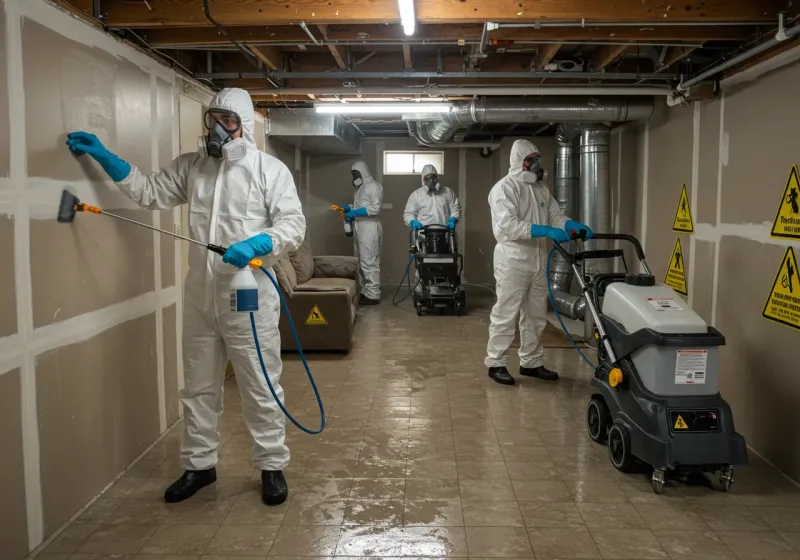 Basement Moisture Removal and Structural Drying process in Lamar County, AL